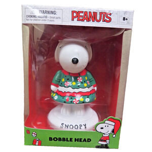 Peanuts Snoopy Bobble Head Ugly Sweater Christmas NEW NIB Bobblehead